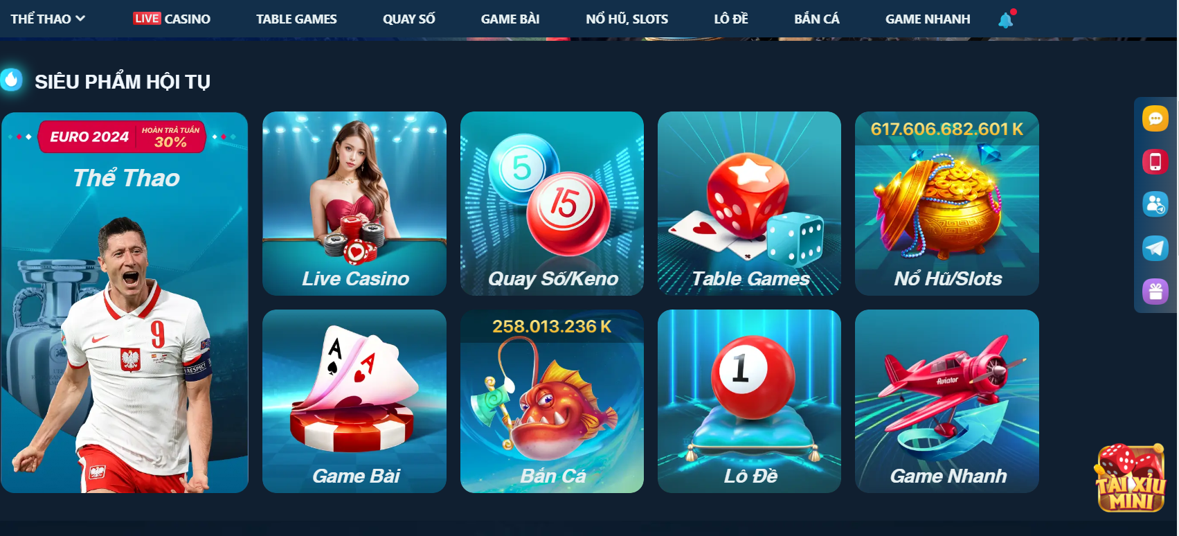 Lucky88 có đa dạng các trò chơi từ cá cược thể thao, live casino cho đến bắn cá, game bài đổi thưởng